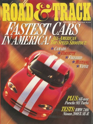 ROAD & TRACK 1995 JUNE - COBRA COUPE, FASTEST US CAR
